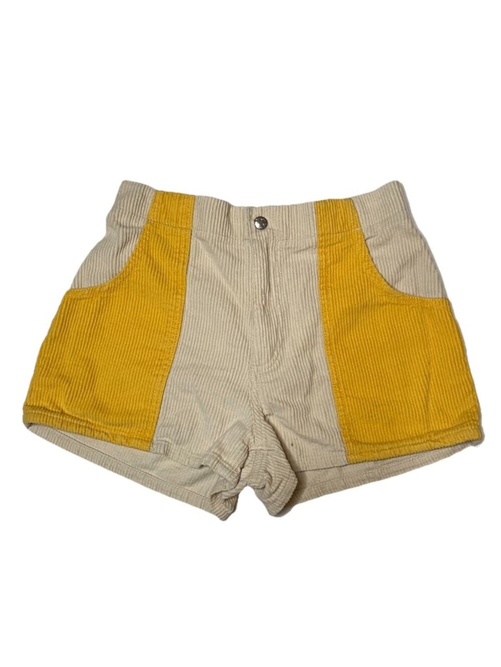 Urban Outfitters Corduroy Shorts Sz 26 Mustard High Rise Retro Festival
